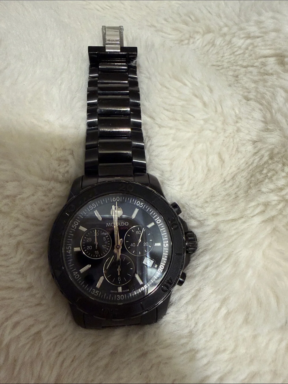 Movado Black PVD Chronograph Bracelet Watch